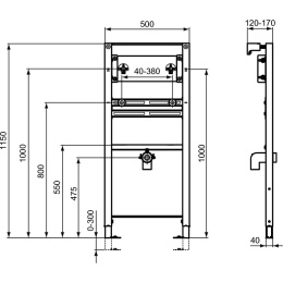Рама для монтажа подвесной раковины Ideal Standard PROSYS R016167