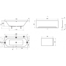 Акриловая ванна 180x80 Ravak (C920000000), прямоугольная