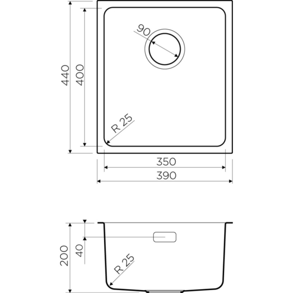 Кухонная мойка Omoikiri Tadzava 39-U (4993079) вороненая сталь