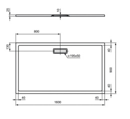 Поддон душевой Ideal Standart Ultra Flat New T448501 160 x 90 см ультратонкий, прямоугольный, белый
