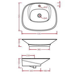 Раковина 63 см ArtCeram (L3400)