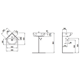 Раковина Laufen Pro 8.1695.6.000.104.1 угловая 35*35 см