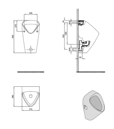 Фото Писсуар настенный Sanitana Capri H8430600004231