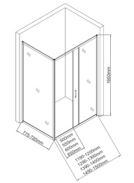 Боковая стенка Aquanet SP-0800A 80, прозрачное стекло