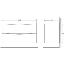 Тумба под раковину BelBagno Marino MARINO-1000-2C-SO-RG-P, 100 х 44,5 х 55 см, Rovere Grigio
