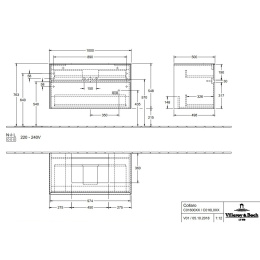 Villeroy Boch Collaro C01600DH Тумба под раковину 1000х500 мм (Glossy White)