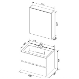 Фото Мебель для ванной Aquanet Алвита 70 белый
