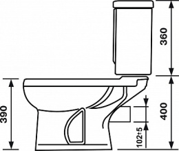Унитаз-компакт Оскольская керамика Дора-Антивсплеск Стандарт 47355130402 синий