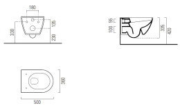 Фото Подвесной унитаз GSI Pura 8816FR511 безободковый, белый глянцевый