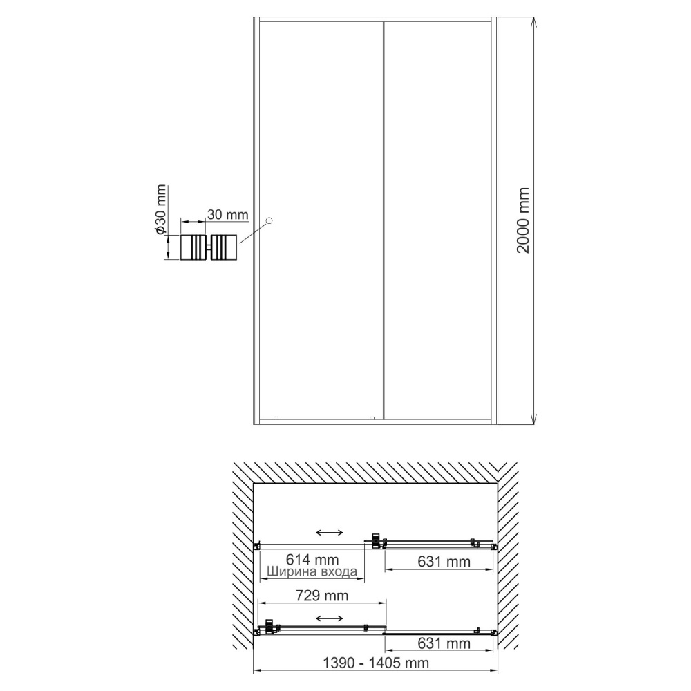 WasserKRAFT Dill 61S31 Душевая дверь