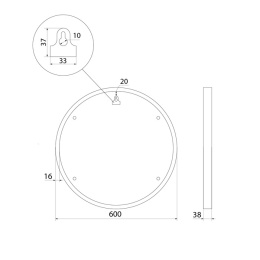 Зеркало Iddis Optima Home, черное, 60 см (OPH60B0i98)