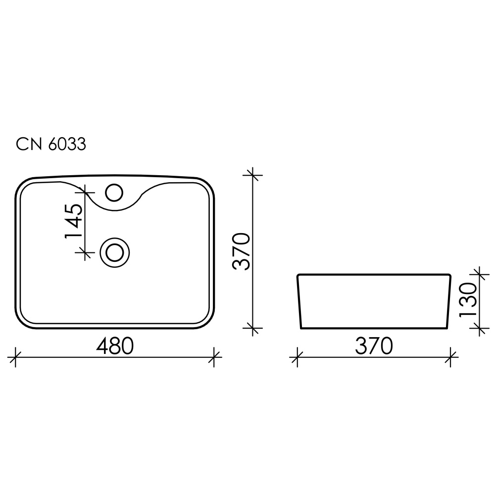 Накладная раковина Ceramicanova Element CN6033 прямоугольная 48 см