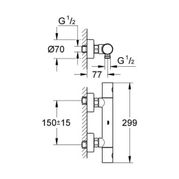 Grohe Grohtherm 1000 Cosmopolitan 34065002 Термостат для душа, с подключением шланга