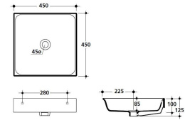 Kerasan Cento 354401 Раковина-чаша на 45 см
