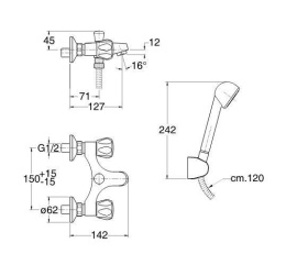 Cristina Smeralda SL13051 Смеситель для ванны