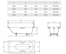 Ванна Kaldewei Saniform Plus Star мод 336, 133630000001, 170*75*41 см, anti-slip, с отверстиями для 