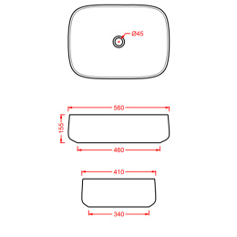 Фото Раковина накладная 56 см ArtCeram Cognac (COL009 15 00) серый
