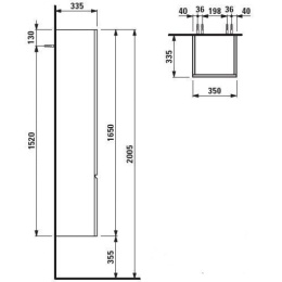 Шкаф-пенал Laufen Pro L 4.8312.1.095.485.R, цвет белый