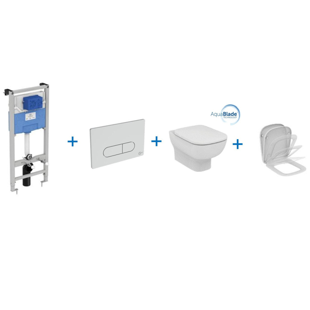 Инсталляция Ideal Standard ProSys R030001 с унитазом Esedra AquaBlade T386001, сиденье микролифт, ко