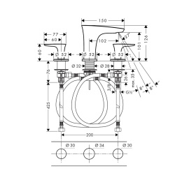 Смеситель для раковины Hansgrohe PuraVida (15073000) хром