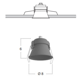 Antonio Lupi Zenit ZENIT10 Nero Встраиваемый верхний душ, Ø 8см, цвет: черный