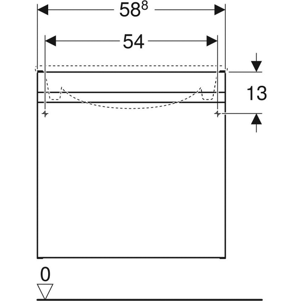 Geberit Renova Plan 869560000 Тумба для раковины с ящиками выдвижными, цвет фасада: белый глянцевый