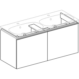 Тумба под раковину Geberit Acanto 500.613.JL.2, 119 см, с сифоном, цвет песочно-серый