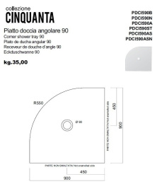 CIELO Cinquanta PDCI590 Керамический душевой поддон 90Х90 см