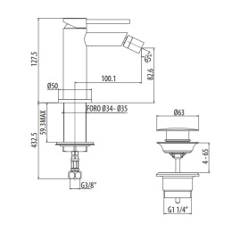 Gattoni Circle Two 9150/91BO Смеситель для биде на 1 отверстие