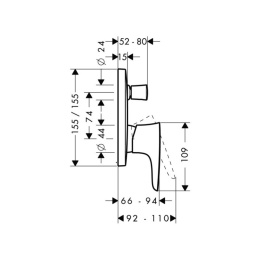 Смеситель для ванны Hansgrohe PuraVida (15445400) хром, белый