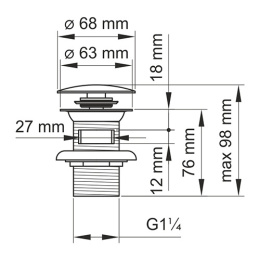 Донный клапан WasserKRAFT (A073) хром