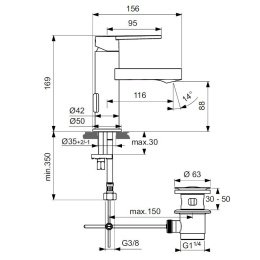 Ideal Standard IdealSmart B0459AA Смеситель для раковины (хром)