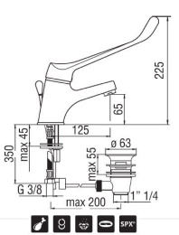 Фото Nobili AS11118/1CCR Локтевой смеситель для раковины (хром)