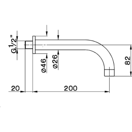 Излив для наполнения ванны Cisal ZA00125021, хром