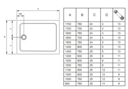 Поддон Jacob Delafon Flight 90 x 80 см, E62461-00