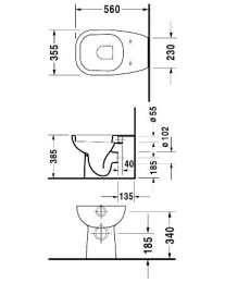 Приставной унитаз Duravit D-Code 21150900002, белый