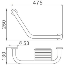 Поручень с мыльницей  "L" Haiba HB1719