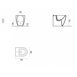Фото Биде напольное GSI Pura 8869111 50 ×36 см, c отверстием