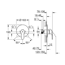 Смеситель для душа Grohe Eurostyle Cosmopolitan 33635002 встраиваемый без подключения шланга