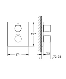 Grohe Grohtherm 3000 Cosmopolitan 19567000 Термостат для ванны, встраиваемый без излива