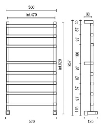 Полотенцесушитель водяной Margaroli Panorama 764-8, 7644708OB, матовый черный