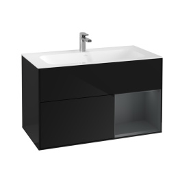Villeroy Boch Finion F040HGPH Тумба под раковину 996х498 мм (midnight blue matt/glossy black)
