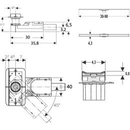 Фото Geberit CleanLine 152.450.00.1 Сифон для душа, лоток