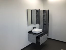 Comforty 00004149063 Зеркало-шкаф "Эдинбург-75" бетон светлый