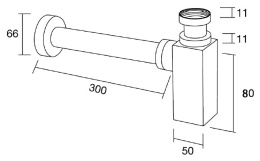 Фото Сифон квадратный для раковины Margaroli 241/L, 241LCR