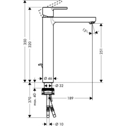 Смеситель для раковины 14020 000 Hansgrohe Metropol S