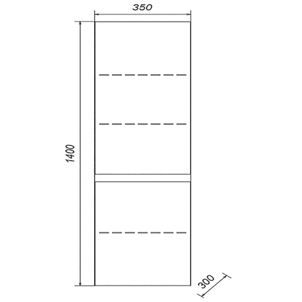 Пенал Aquanika BASE 140 AQB3530140RU88 подвесной 35х30х140 дуб золотой, белый