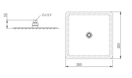 Фото Remer 357UFD20X Душевая головка с шарнирным соединением, 20 см (сталь)