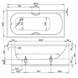 Стальная ванна Bette Form 175x75 2949-000 AD с шумоизоляцией