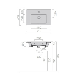 Фото Универсальная раковина Galassia  (7222), цвет белый